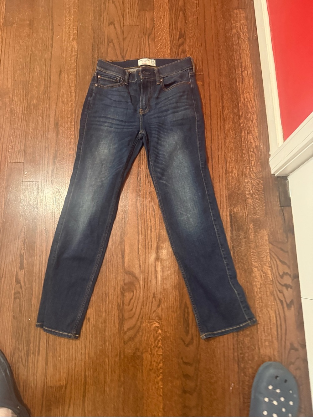 abercrombie kids dark blue skinny jeans